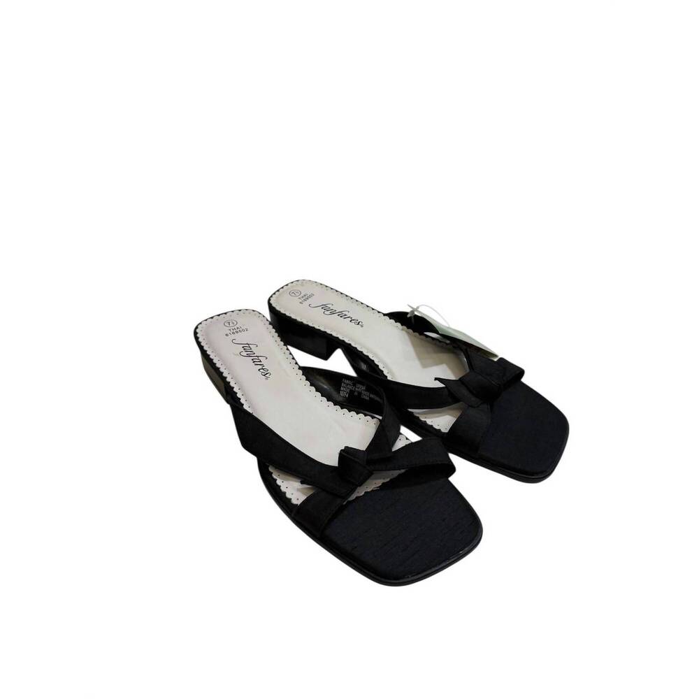 NEW FANFARES women's slip-on dress sandal in black